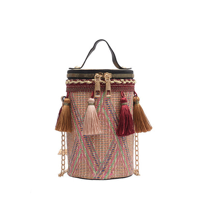 Chain Ethnic Style Portable Straw Shoulder Bag