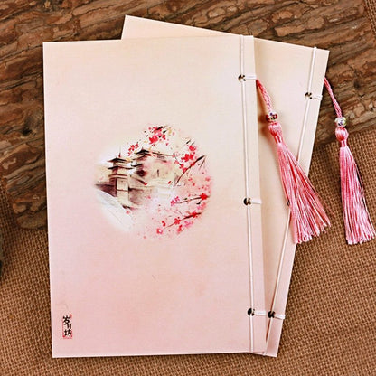 Chinese Style Watercolor Retro Tassel Thread-bound Notebook-2