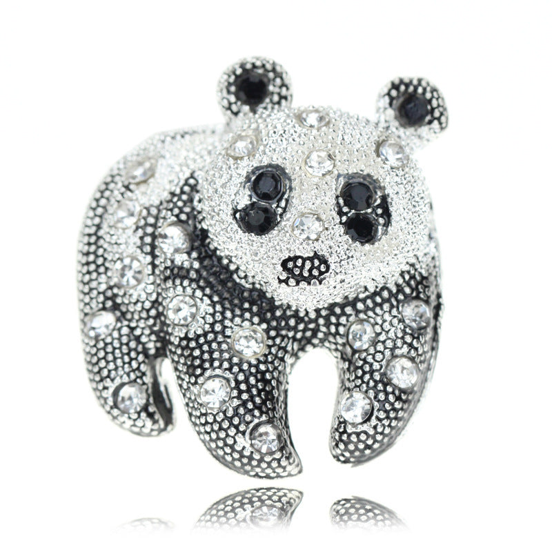 Mit Diamanten besetzte Panda-Brosche Ein-Wort-Brosche-Accessoires
