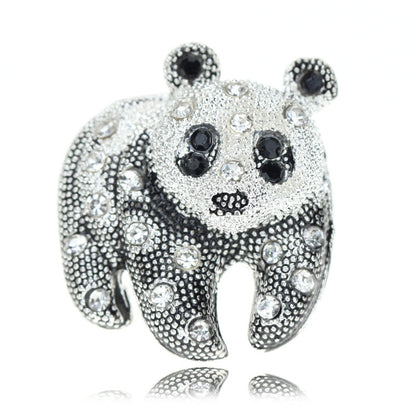 Diamond-studded Panda Brooch One-word Brooch Dress Accessories