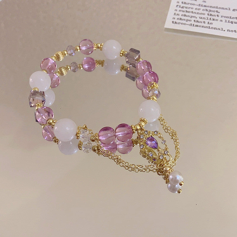 New Chinese Style Purple Crystal String Beads Bracelet