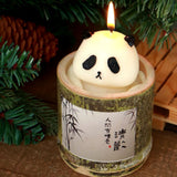 Panda Head Bamboo Tube Flower Fragrance Scented Candle-2