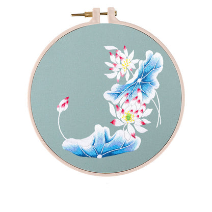 Lotus Pond Moonlight Flower Handmade Embroidery Material Pack-3