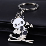 Ski Panda Keychain Creative National Treasure Panda Ski Pendant Key Chain