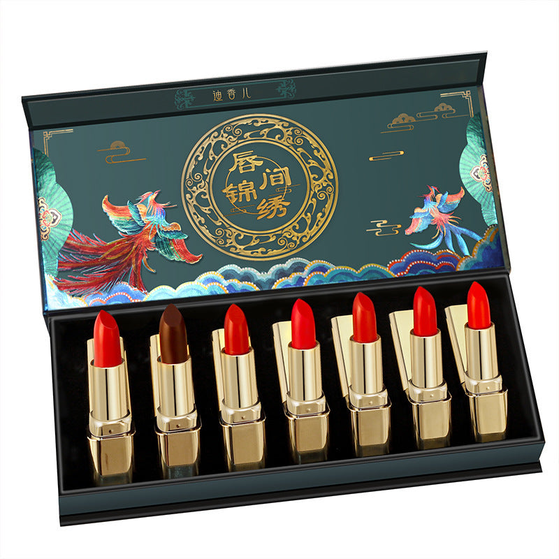 Chinese Style Seven Fairies Carved Lipstick Set-2