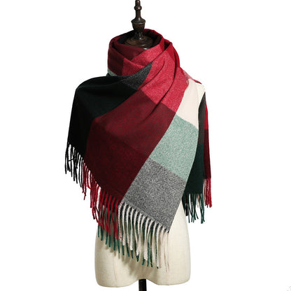 Striped plaid ladies scarf