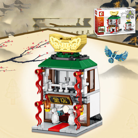 Chinatown Serie Chinese Street View Architektur Kinder Puzzle Bausteine ​​Spielzeug Spielzeug