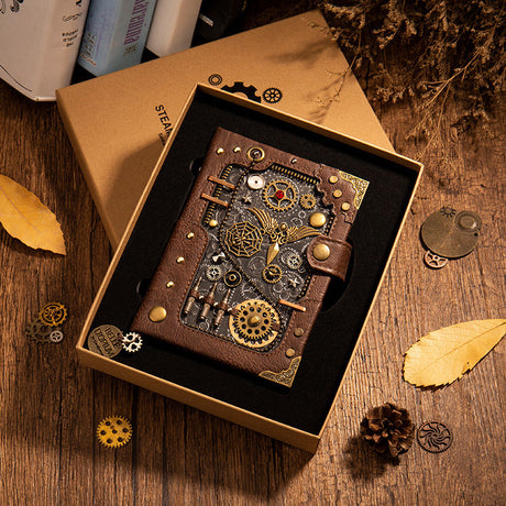 Vintage Steampunk kreativ geprägte mechanische Magie Notebook