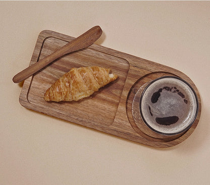 Wooden Tray, Coaster, Beverage Dessert, Dinner Plate Afternoon