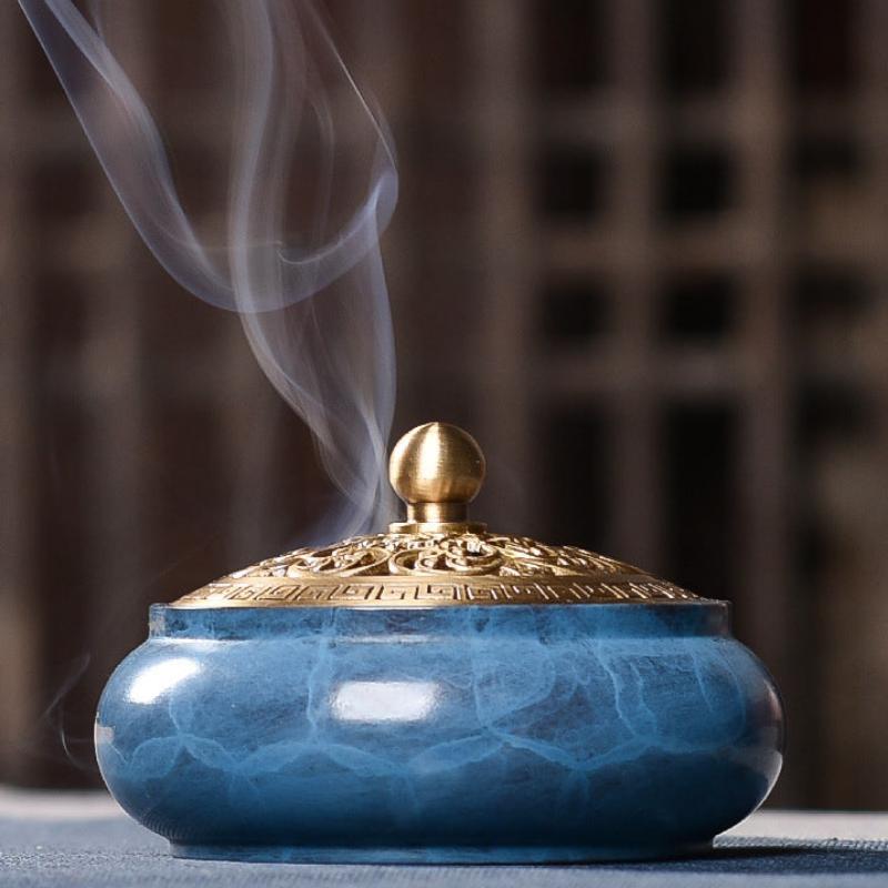 Copper Enameling Ceramic Incense Burner Incense Making Tools Set-4