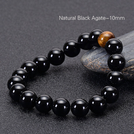 Natural Black Agate Bracelet Tiger Eye Bracelet