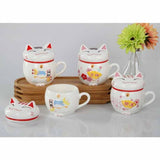 Cute Lucky Cat Breakfast Cup Office Coffee Cup Mug-2