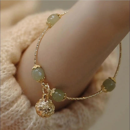 Court Designed Hetian Yu Bell Bracelet