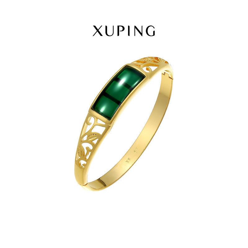 Xuping jewelry alloy gold-plated metal jewelry bracelet female wedding bride retro Malay jade bracelet jewelry wholesale