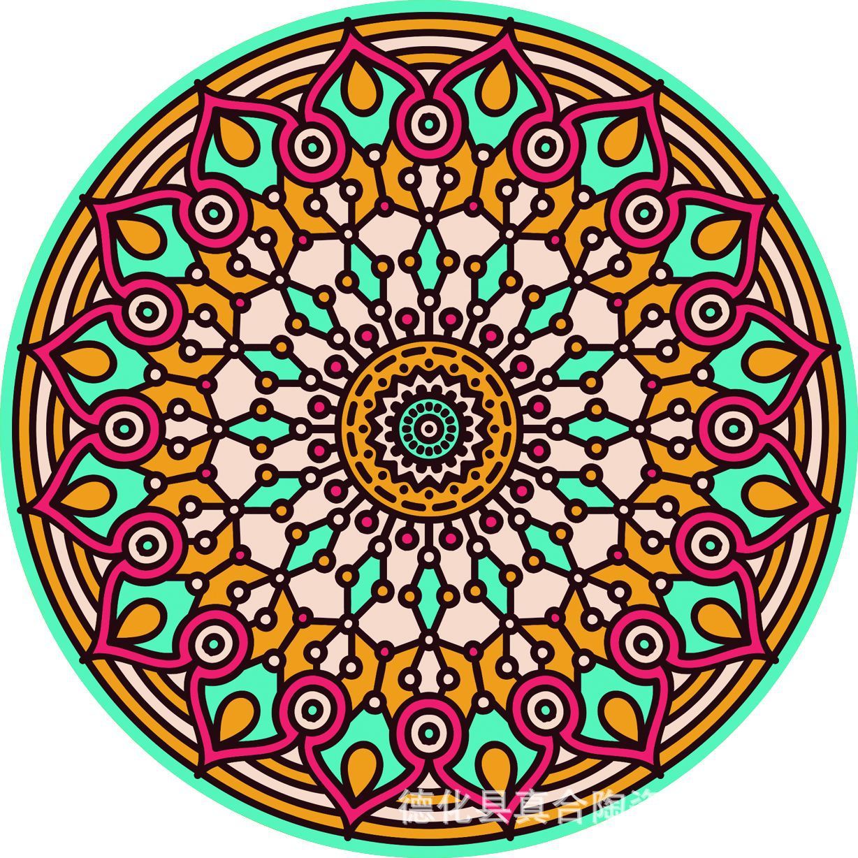 Mandala flower ceramic absorbent coaster