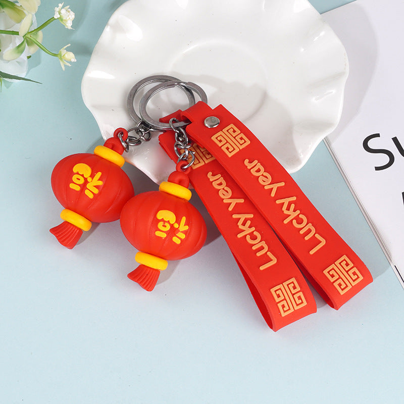 Creative Festive Chinese New Year Red Lantern Keychain-4