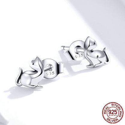 Sterling Silber S925 Einfache und kleine Ohrringe Ohrringe