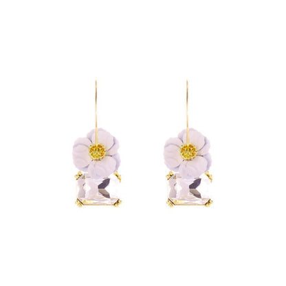 Crystal flower earrings