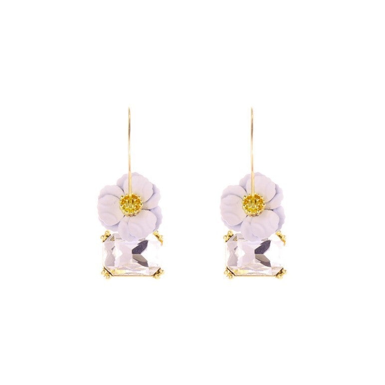 Crystal flower earrings