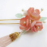 Ancient Style Tassel Headdress Three-dimensional Plum Blossom Hanfu Hairpin-5