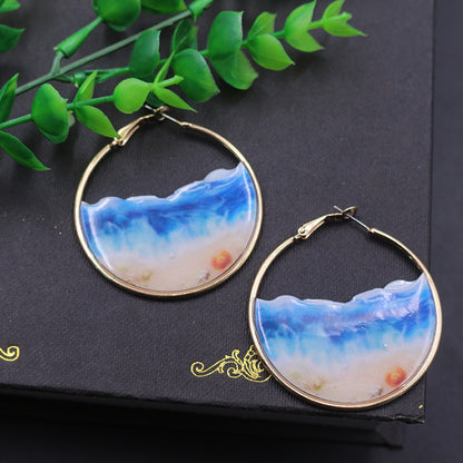 Big round earrings earrings female long all-match