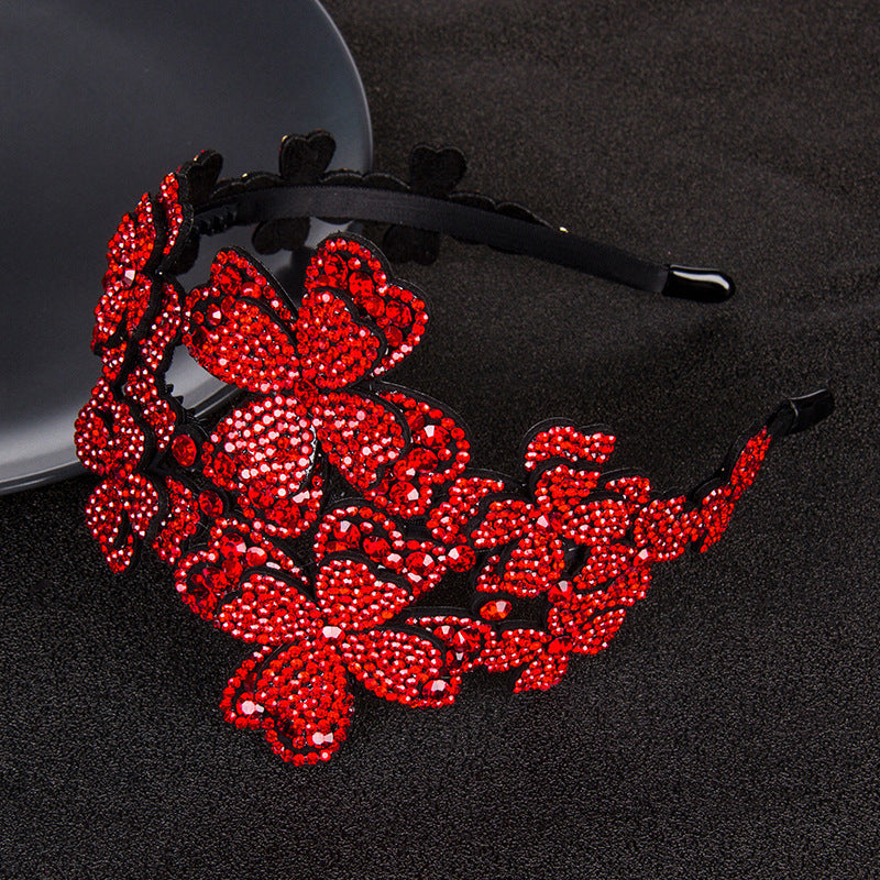 Women's Sweet Clover Flower Rhinestone Hair Bands-2