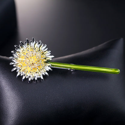 Delicate dandelion brooch