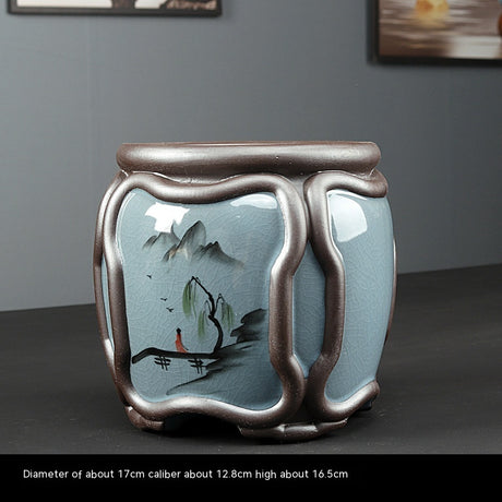 Vereinfachte Celadon Blumentopf im chinesischen Stil