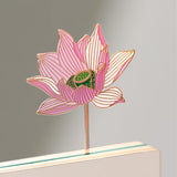 Gold Stroke Lotus Flower Brass Metal Bookmark-2