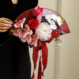 Chinese Style Creative Wedding Bouquet Bridal Bouquet Folding Fan-3