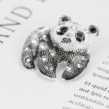 Diamond-studded Panda Brooch One-word Brooch Dress Accessories