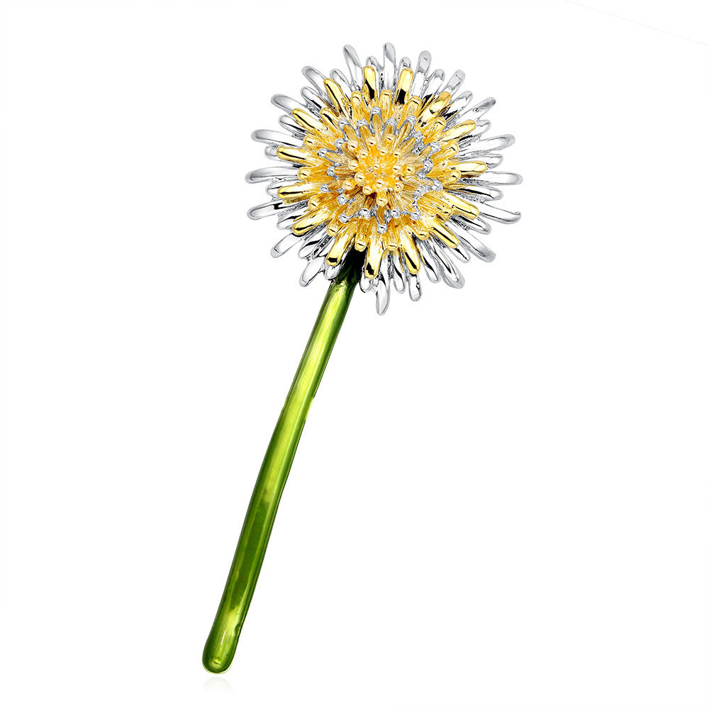 Delicate dandelion brooch