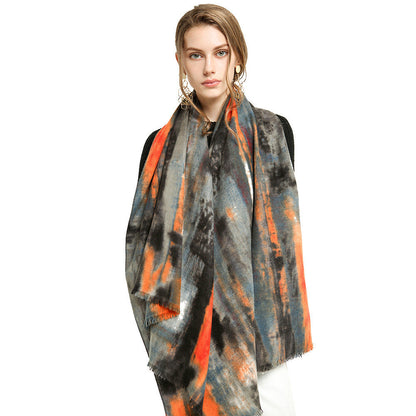 Cashmere graffiti wall scarf