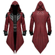 Halloween Vintage Patchwork Hooded Coat Slim Fit-2