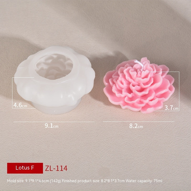 Simulation Lotus Scented Candle Silicone Molds Incense Making Tools-8