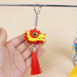 Fashionable Simple China Style Loong Dance Tassel Keychain-4