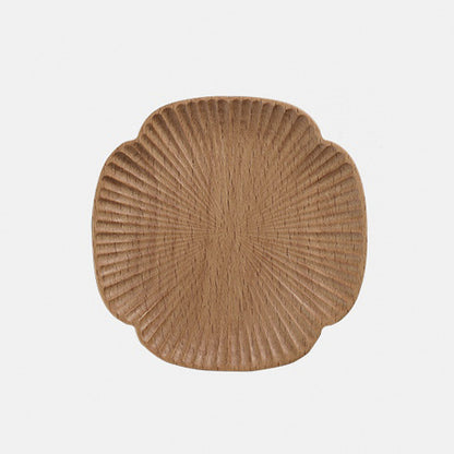 Solid Wood Black Walnut Four-leaf Clover Coasters Beech Texture Holder Insulation Pad