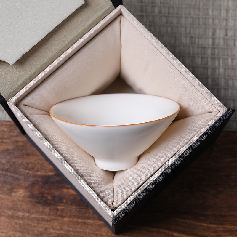 Bamboo-hat Type Cup Ceramic Tea Bowl Cup