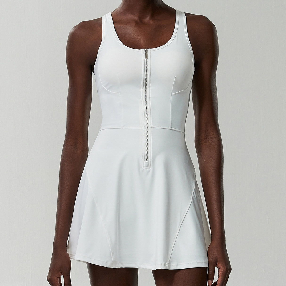 Women Zipper Sports Tennis Skirt Dress