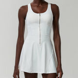 Women Zipper Sports Tennis Skirt Dress