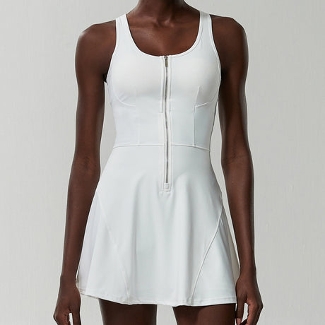 Women Zipper Sports Tennis Skirt Dress