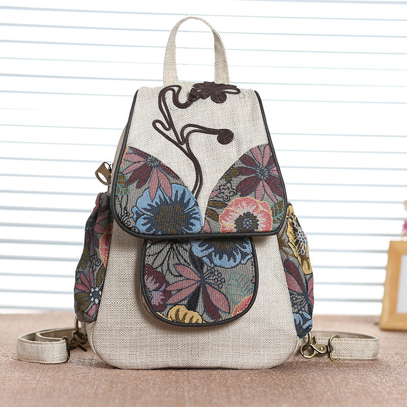 Chinese Ethnic Style Element Large Capacity Shoulder Backpacks