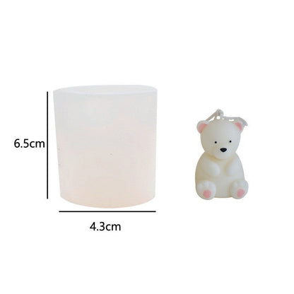 Cute 3D Bear Scented Candle Mold Incense Making Tools-6