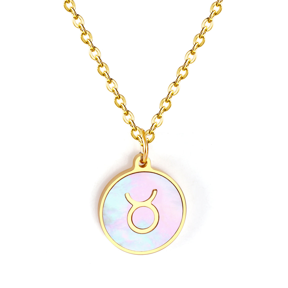 Minimalist White Shell Zodiac Necklace Adjustable Pendant-16