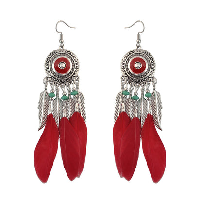 Leaf tassel earrings