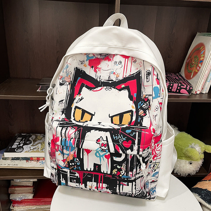 Girls' Harajuku Style Personalized Graffiti Simple All-match Backpack