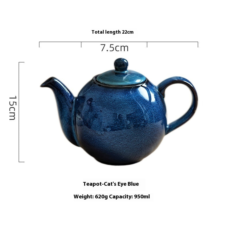 Colorful Series Underglaze Household Retro Creative Ceramic Teapot