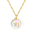 Minimalist White Shell Zodiac Necklace Adjustable Pendant-2