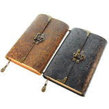 Creative Vintage Locking Head Layer Cowhide Carved Notebook-5