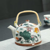 Old-fashioned Ceramic Cool Water Pot Pastel Top Handle Pot Teapot-1